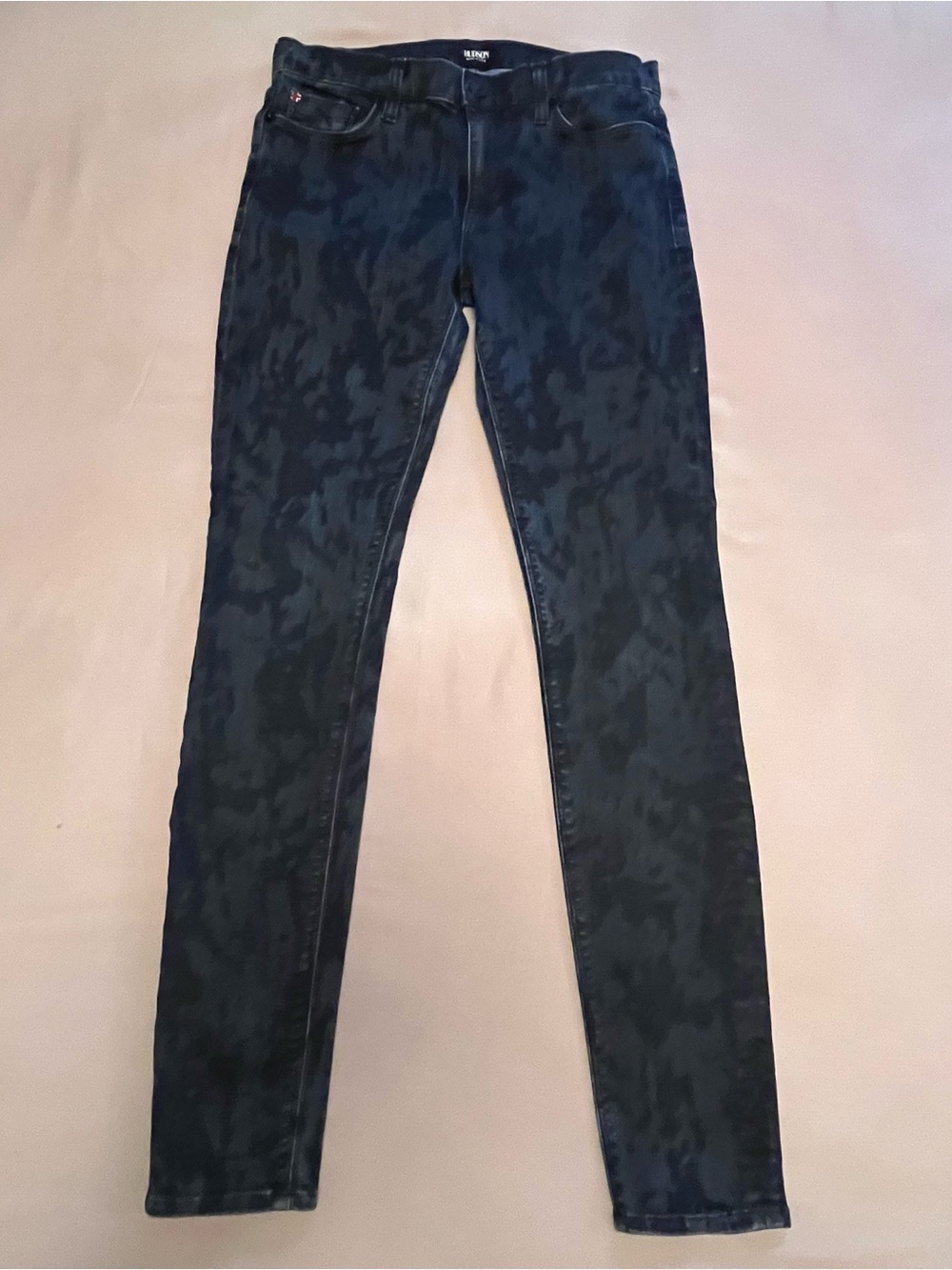 🇺🇸 Hudson Women's NICO Super Skinny Mid Rise Navy Camo Jeans USA Made Size 27